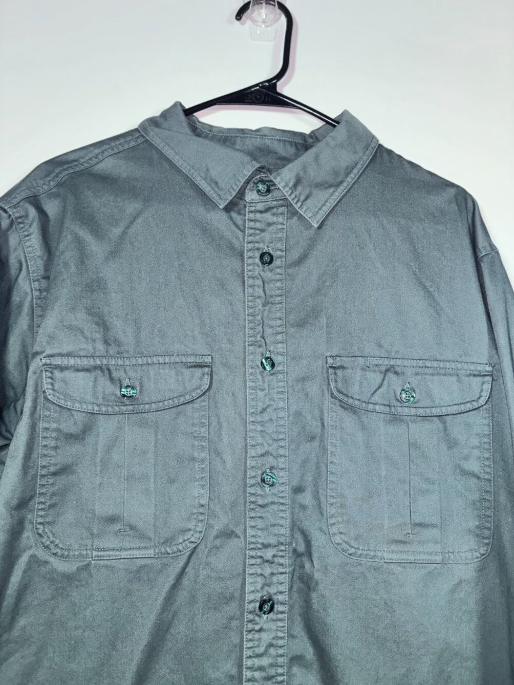 Nike SB Long Sleeve Button Up Shirt Blue Grey Men's Size L